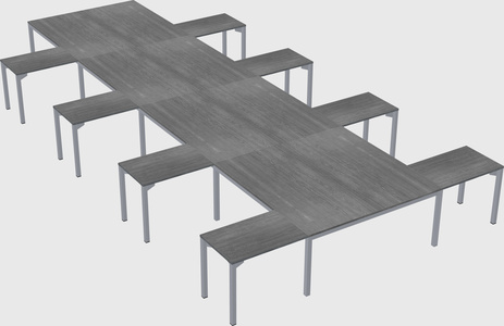 Shared l-shaped desk