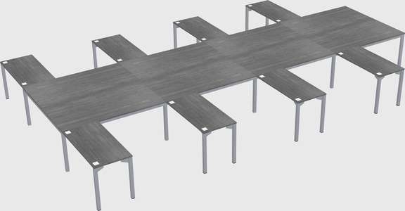 Shared l-shaped desk