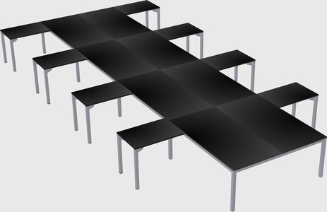 Shared l-shaped desk