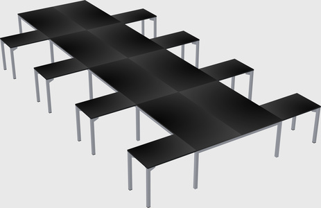 Shared l-shaped desk