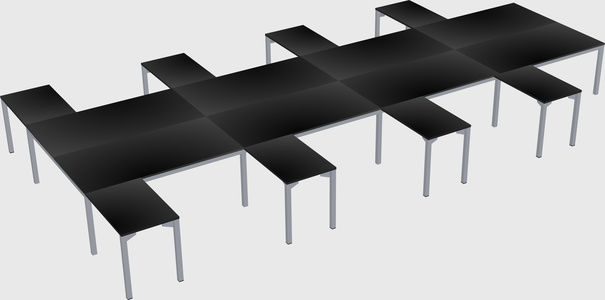 Shared l-shaped desk