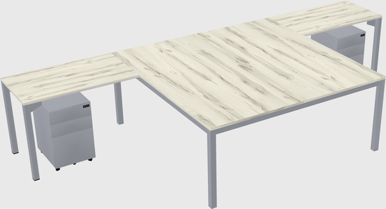 Shared l-shaped desk