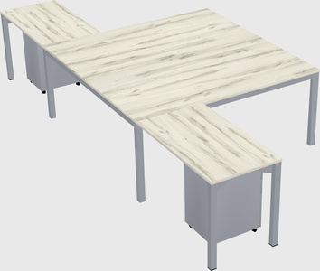 Shared l-shaped desk