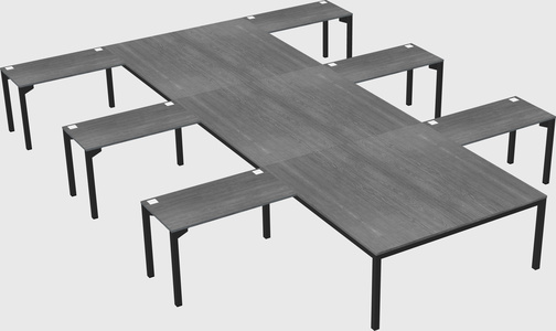 Shared l-shaped desk