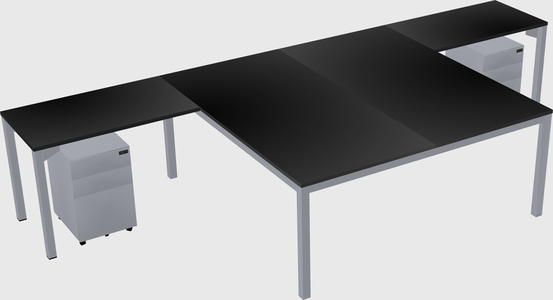 Shared l-shaped desk