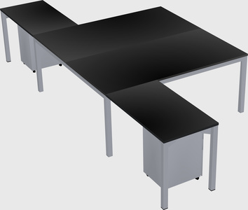 Shared l-shaped desk