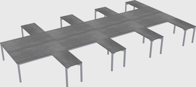 Shared l-shaped desk