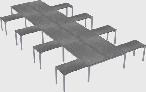 Shared l-shaped desk
