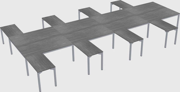 Shared l-shaped desk