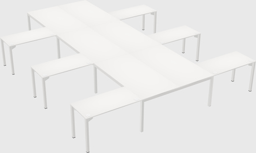 Shared l-shaped desk