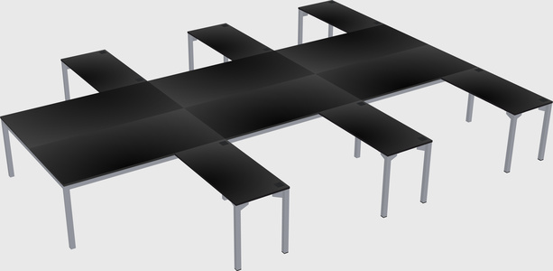 Shared l-shaped desk