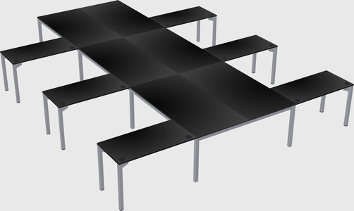 Shared l-shaped desk
