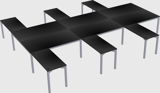 Shared l-shaped desk