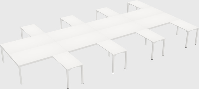 Shared l-shaped desk