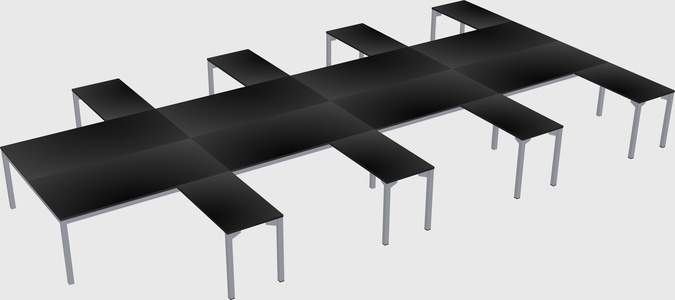 Shared l-shaped desk