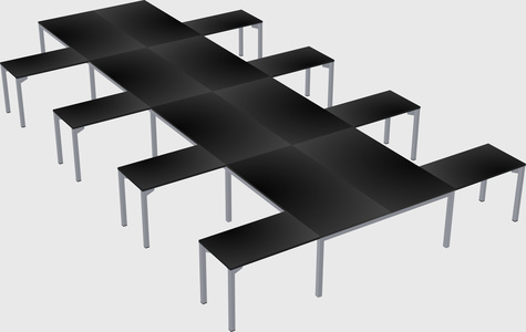 Shared l-shaped desk