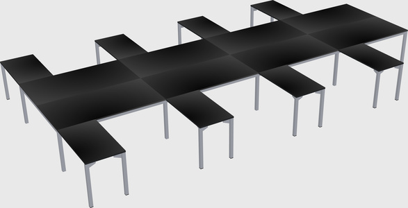 Shared l-shaped desk