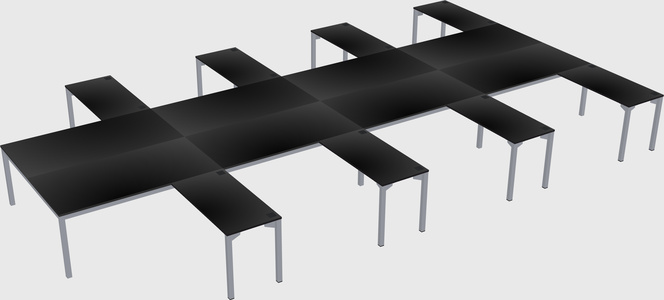 Shared l-shaped desk