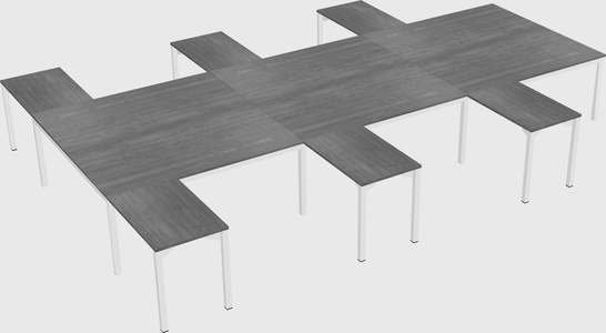 Shared l-shaped desk