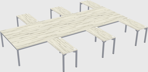 Shared l-shaped desk