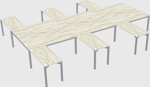 Shared l-shaped desk