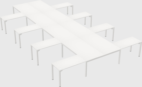 Shared l-shaped desk