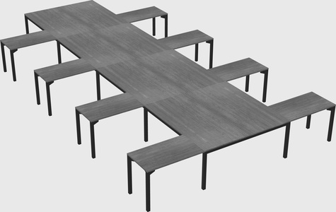 Shared l-shaped desk