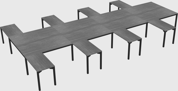 Shared l-shaped desk