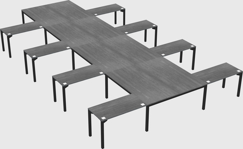 Shared l-shaped desk