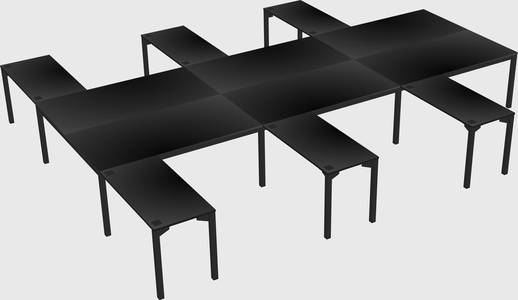 Shared l-shaped desk