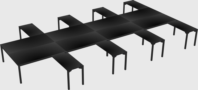 Shared l-shaped desk