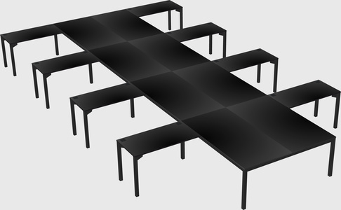 Shared l-shaped desk