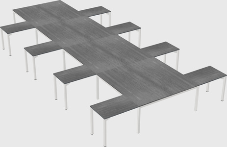 Shared l-shaped desk