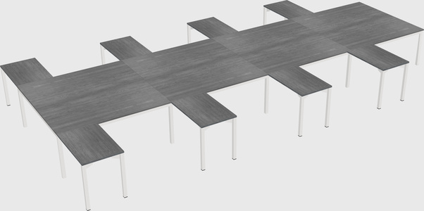 Shared l-shaped desk