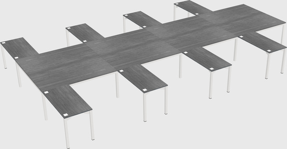 Shared l-shaped desk