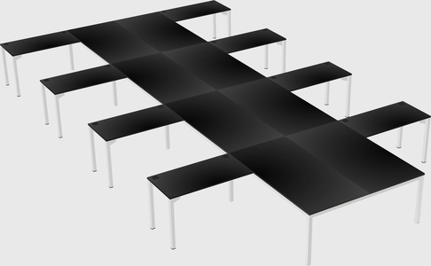 Shared l-shaped desk
