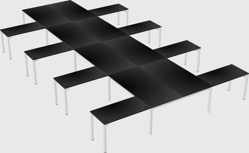 Shared l-shaped desk
