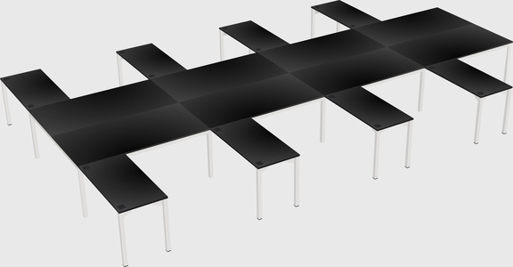 Shared l-shaped desk