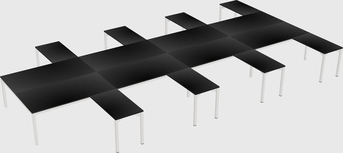 Shared l-shaped desk
