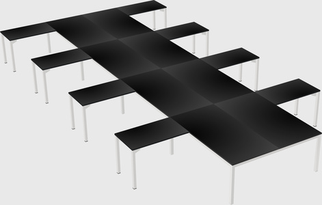 Shared l-shaped desk
