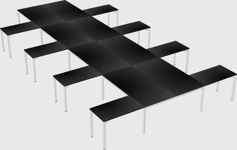 Shared l-shaped desk
