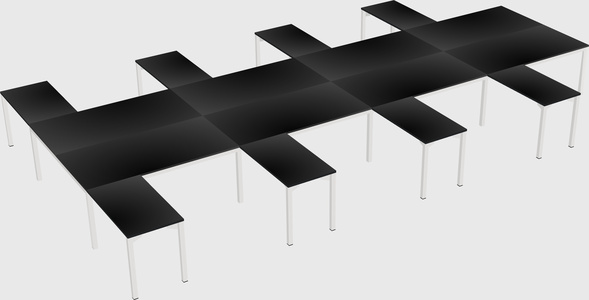 Shared l-shaped desk