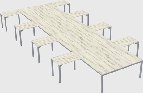 Shared l-shaped desk