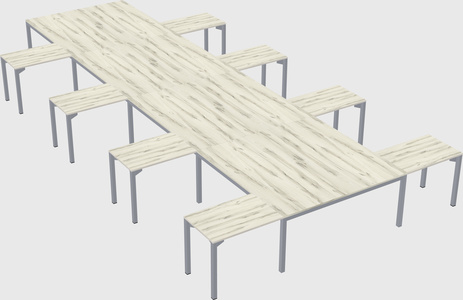 Shared l-shaped desk
