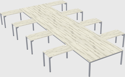 Shared l-shaped desk