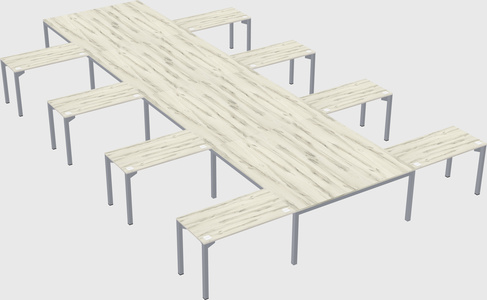 Shared l-shaped desk