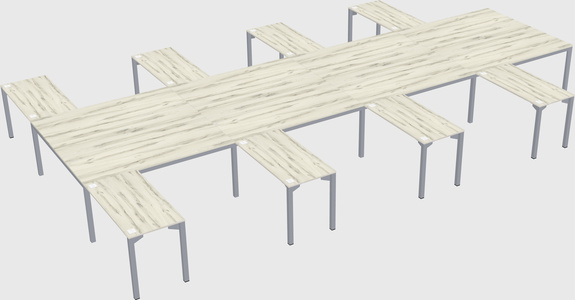 Shared l-shaped desk