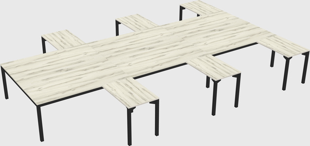 Shared l-shaped desk
