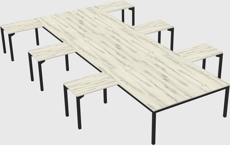 Shared l-shaped desk