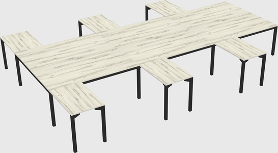 Shared l-shaped desk